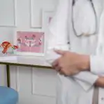 Doctor explains cervical cancer screening to female patient