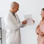 Doctor consulting patient about gynecology and fertility